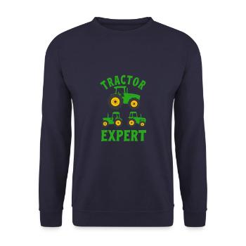 Farm Tractor Expert Farmer Boy Toddler Gift Idea - Unisex Sweatshirt - navy - Front - Alina (178cm) & Michal (187cm)