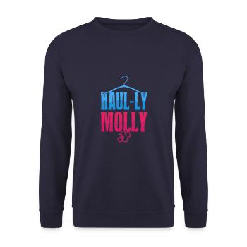 Thrift Shopper Haul-ly Molly Thrift Store - Unisex Sweatshirt - navy - Front - Alina (178cm) & Michal (187cm)