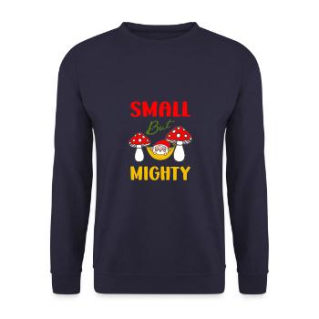 Small But Mighty Cute Gnome Family Gift Idea - Unisex Pullover - Navy - Vorne - Alina (178cm) & Michal (187cm)