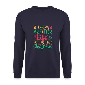 Fitness Fanatics Bells Not Just For Christmas Gift - Unisex Sweatshirt - navy - Front - Alina (178cm) & Michal (187cm)