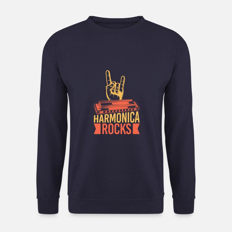 Drôle d’harmoniciste Rocks Harmonica - Sweat-shirt Unisexe - marine