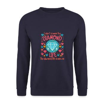 Diamond Painting Artist The Life Chose Me Diamond - Unisex Pullover - Navy - Vorne - Alina (178cm) & Michal (187cm)
