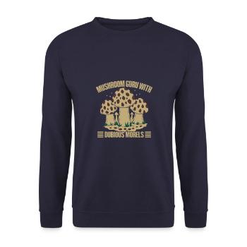 Chasseur de champignons Gourou des champignons Morel - Sweat-shirt Unisexe - marine - Devant - Alina (178cm) & Michal (187cm)