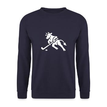 Cow Bull Hockey Player Silhouette Minimalist - Unisex Sweatshirt - navy - Front - Alina (178cm) & Michal (187cm)