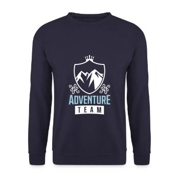 mountains wappen berge team - Unisex Pullover - Navy - Vorne - Alina (178cm) & Michal (187cm)