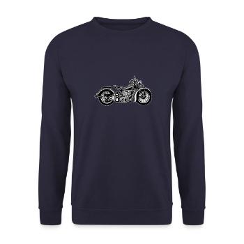 Chopper / Bobber Motorcycle 03_black white - Unisex Sweatshirt - navy - Front - Alina (178cm) & Michal (187cm)