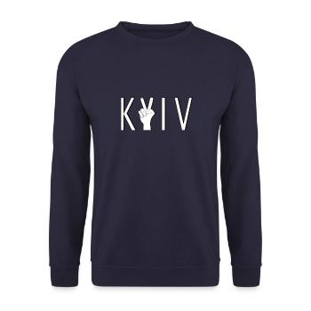 KYIV Victory - Stop War - T-Shirt - Unisex Sweatshirt - navy - Front - Alina (178cm) & Michal (187cm)