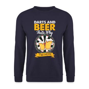 Fléchettes et bière c'est pourquoi je suis ici chemise - Sweat-shirt Unisexe - marine - Devant - Alina (178cm) & Michal (187cm)