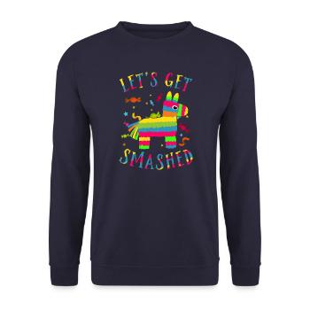 Let's Get Smashed Pinata - Unisex Sweatshirt - navy - Front - Alina (178cm) & Michal (187cm)