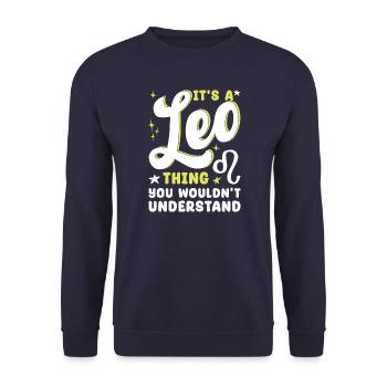 Zodiac sign Leo - Unisex Sweatshirt - navy - Front - Alina (178cm) & Michal (187cm)