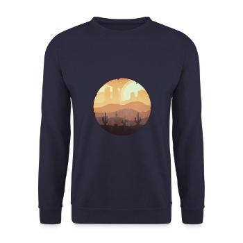 Desert Cactus Mountains - Unisex Sweatshirt - navy - Front - Alina (178cm) & Michal (187cm)