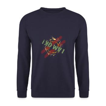 Dirt Biker Riding I Am Ok Dirt Bike - Unisex Sweatshirt - navy - Front - Alina (178cm) & Michal (187cm)