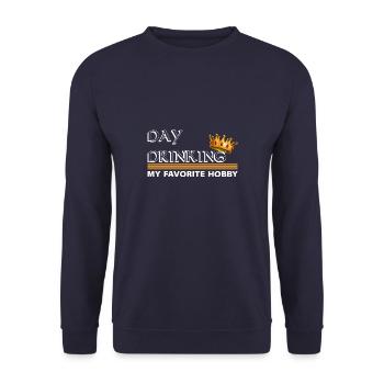 Day drinking is my favorite hobby - Unisex Sweatshirt - navy - Front - Alina (178cm) & Michal (187cm)