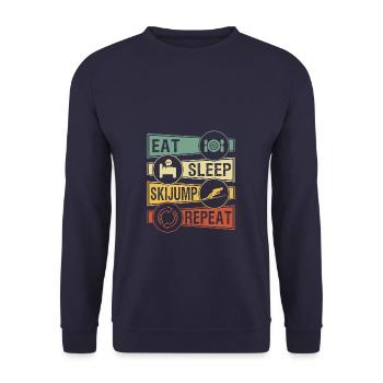 Skispringen - Unisex Pullover - Navy - Vorne - Alina (178cm) & Michal (187cm)