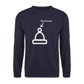 Bommel Mütze, Mützendesign - Unisex Pullover - Navy - Vorne - Alina (178cm) & Michal (187cm)
