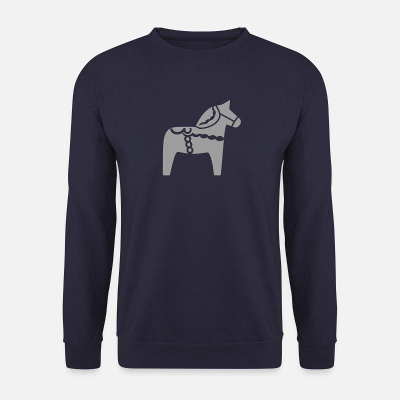 Skandinavisches Dala Pferd – Folklore Design - Unisex Pullover - Navy