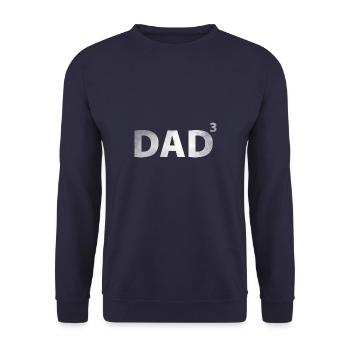 Dad hoch 3 - Father of 3 children - Unisex Sweatshirt - navy - Front - Alina (178cm) & Michal (187cm)