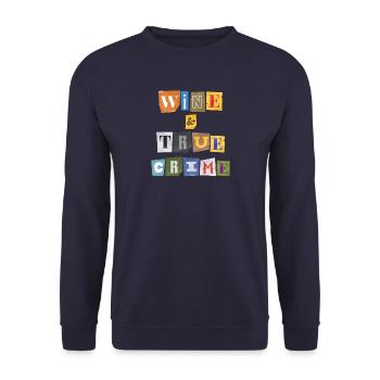 Wein & True Crime - Podcast - Unisex Pullover - Navy - Vorne - Alina (178cm) & Michal (187cm)