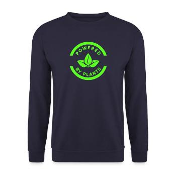 Plants Powered - Tierliebe, Tierschutz & Vegan - Unisex Pullover - Navy - Vorne - Alina (178cm) & Michal (187cm)