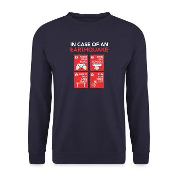Gamer Erdbeben - Gaming Love - Unisex Pullover - Navy - Vorne - Alina (178cm) & Michal (187cm)