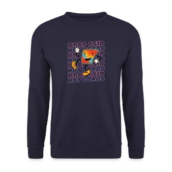 Drop Acid - not Bombs - Unisex Pullover - Navy - Vorne - Alina (178cm) & Michal (187cm)