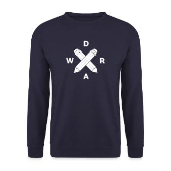 DRAW - Künstler Liebe - Unisex Pullover - Navy - Vorne - Alina (178cm) & Michal (187cm)