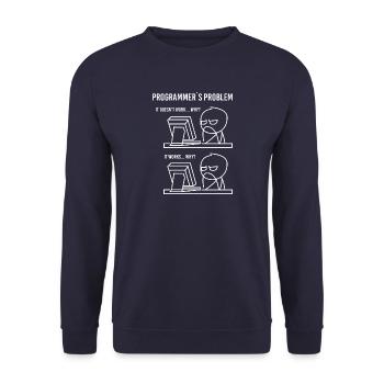 Software Entwickler Problem Lösung - Unisex Pullover - Navy - Vorne - Alina (178cm) & Michal (187cm)