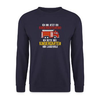 Kindergarten Kind Retter - Unisex Pullover - Navy - Vorne - Alina (178cm) & Michal (187cm)