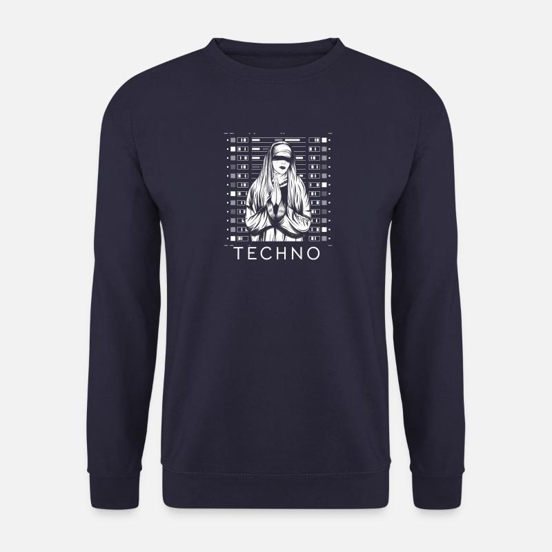 Techno Nonne mit Gebet - Unisex Pullover - Navy
