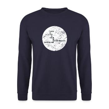 Synthesizer Techno Map - Unisex Pullover - Navy - Vorne - Alina (178cm) & Michal (187cm)