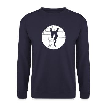 Rock Bunny Fun - Unisex Pullover - Navy - Vorne - Alina (178cm) & Michal (187cm)
