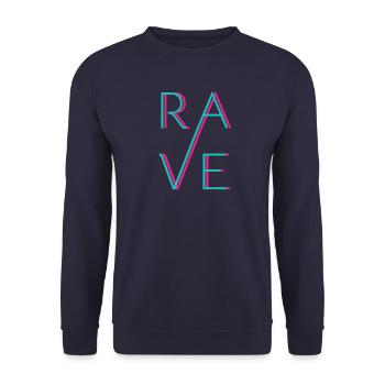 RAVE - Techno Love - Unisex Pullover - Navy - Vorne - Alina (178cm) & Michal (187cm)