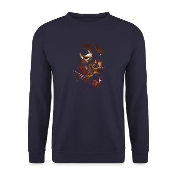 Astronaut mit Gitarre - Unisex Pullover - Navy - Vorne - Alina (178cm) & Michal (187cm)