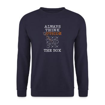 Think outside the box - Unisex Pullover - Navy - Vorne - Alina (178cm) & Michal (187cm)