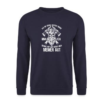 Keine Geduld - lustiger Spruch mit Humor - Unisex Pullover - Navy - Vorne - Alina (178cm) & Michal (187cm)
