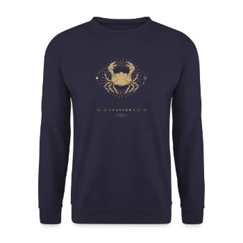 Krebs Sternzeichen - Unisex Pullover - Navy - Vorne - Alina (178cm) & Michal (187cm)