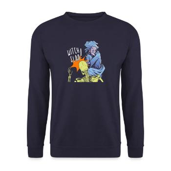 Witch Slap - Halloween Fun - Unisex Pullover - Navy - Vorne - Alina (178cm) & Michal (187cm)