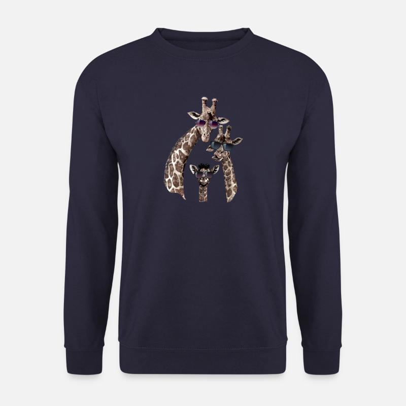 Coole Giraffen Familie mit Sonnenbrille - Unisex Pullover - Navy