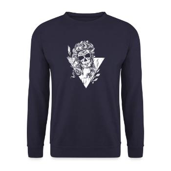 Widows weed - Día de Muertos - Unisex Pullover - Navy - Vorne - Alina (178cm) & Michal (187cm)