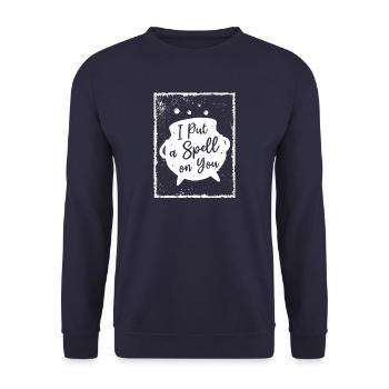 I put a Spell on you - Witchcraft - Unisex Pullover - Navy - Vorne - Alina (178cm) & Michal (187cm)