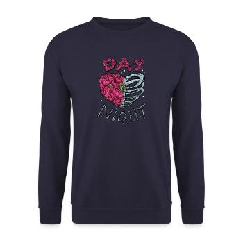 Tag & Nacht - Liebe - Unisex Pullover - Navy - Vorne - Alina (178cm) & Michal (187cm)