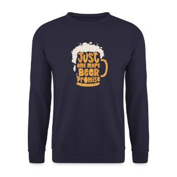Nur noch ein Bier - Ich verspreche es - Unisex Pullover - Navy - Vorne - Alina (178cm) & Michal (187cm)