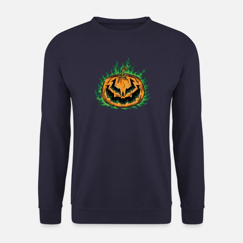 Halloween Pumpkin on fire - Unisex Pullover - Navy