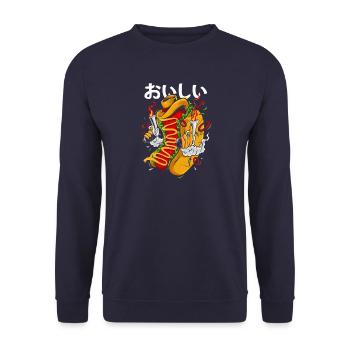 Cowboy Hot Dog - Wild West - Unisex Pullover - Navy - Vorne - Alina (178cm) & Michal (187cm)
