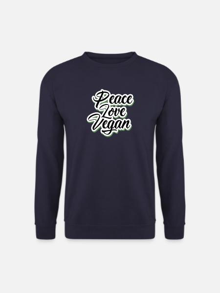 Peace Love Vegan - Tierliebe & Food - Unisex Pullover - Navy