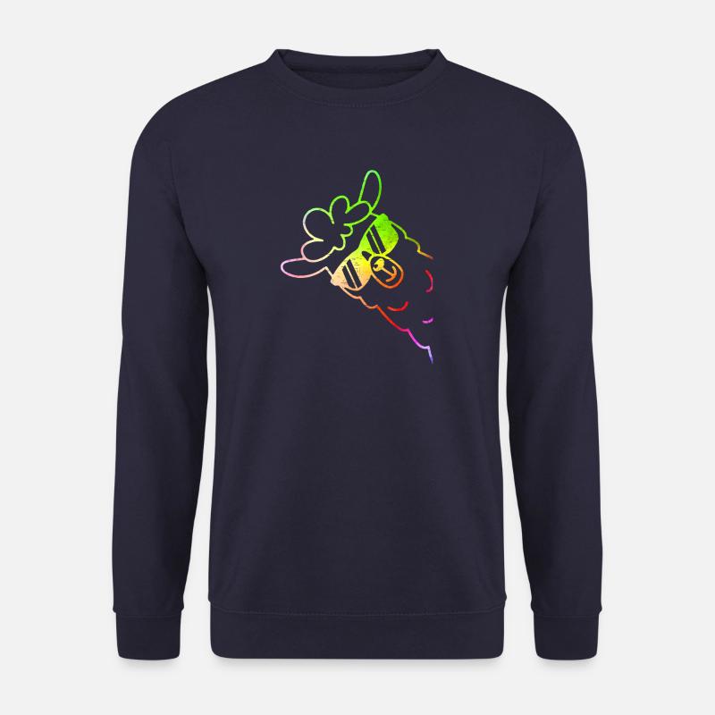 Cool Alpaka / Lama mit Sonnenbrille - Unisex Pullover - Navy