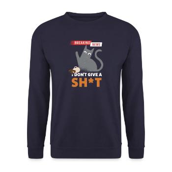 Breaking News: IDGAF - Unisex Pullover - Navy - Vorne - Alina (178cm) & Michal (187cm)
