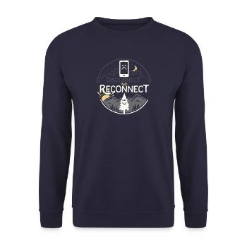 Raus aus der Stadt und rein in die Natur - Unisex Pullover - Navy - Vorne - Alina (178cm) & Michal (187cm)
