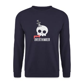 Overthinker - Chaos im Kopf - Unisex Pullover - Navy - Vorne - Alina (178cm) & Michal (187cm)