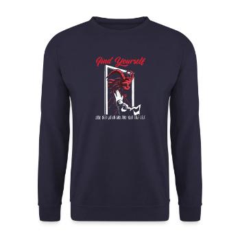 Love & Find your True Self - Fun - Unisex Pullover - Navy - Vorne - Alina (178cm) & Michal (187cm)
